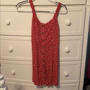 Pink floral dress with buttons